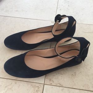 Adorable Italian Blue suede shoes .